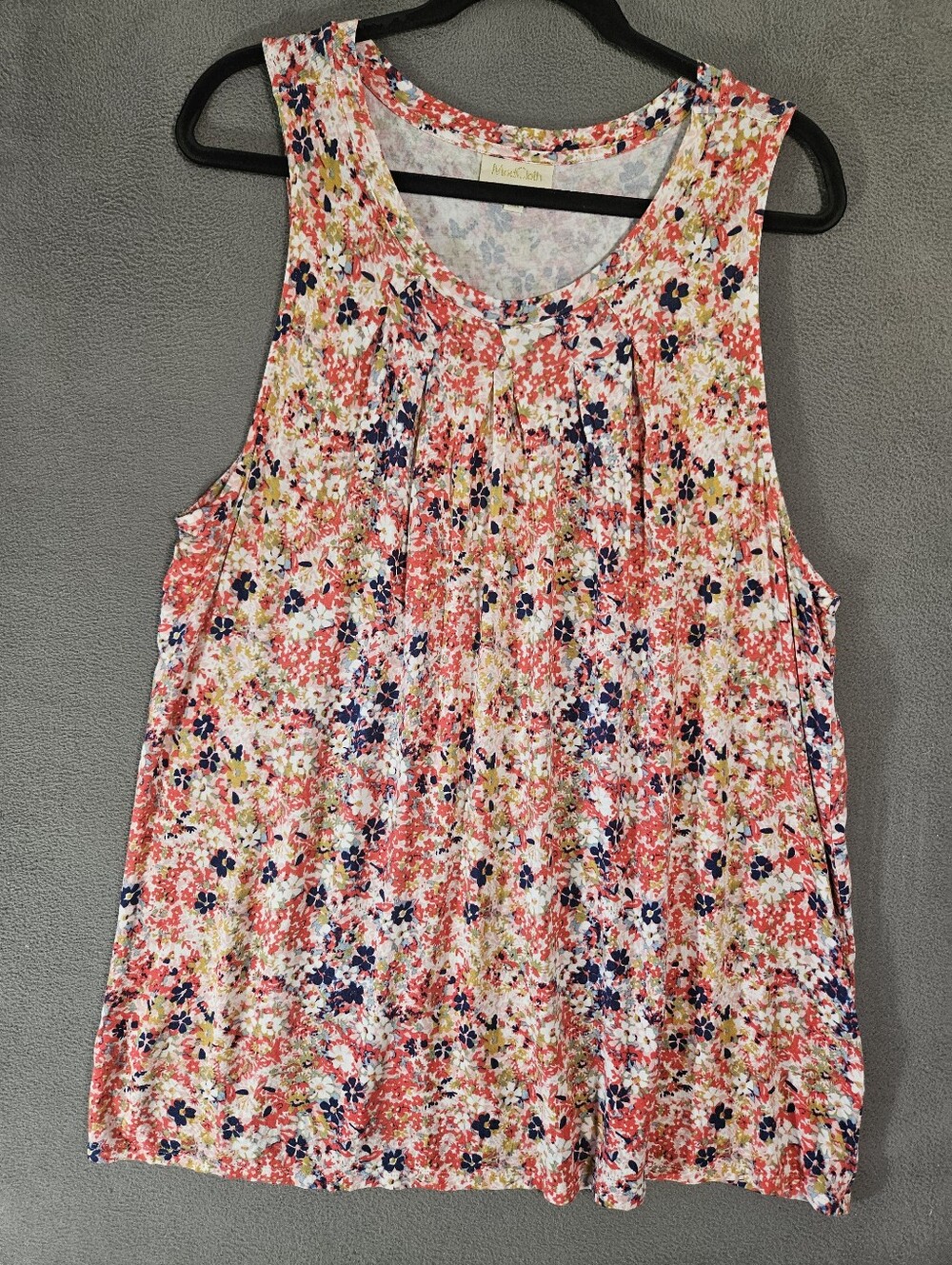 Modcloth Womens Plus 1X Tank Top Shirt Floral Camisole Scoopneck Cottagecore